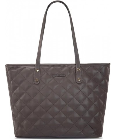 Quilted Handbag for Women Tote Purse Shoulder Bag Large Fashion Hobo Purse Quilted Brown Coffee $12.41 Totes