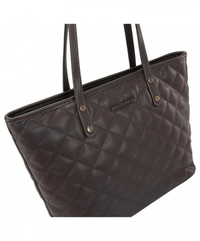 Quilted Handbag for Women Tote Purse Shoulder Bag Large Fashion Hobo Purse Quilted Brown Coffee $12.41 Totes