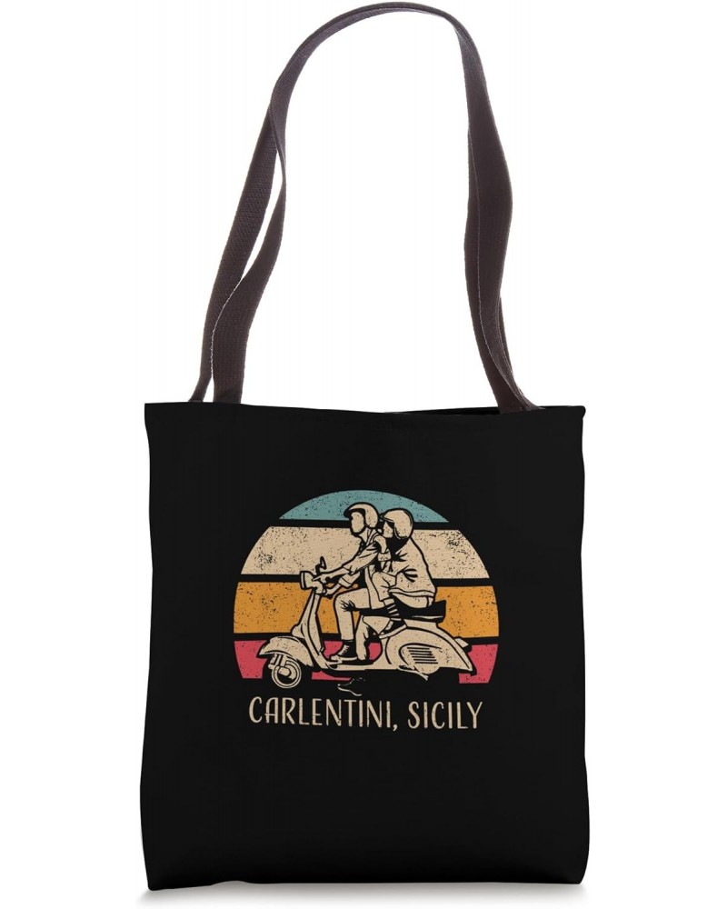 Carlentini Sicily Vintage Scooter Retro Sunset Design Tote Bag $12.75 Totes