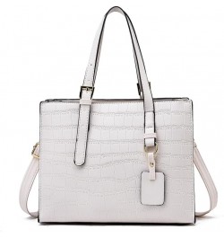 New Alligator Pattern Zipper Metal Hardware Handbags Commuting Leather Shoulder Bag Cross-Body Bag Pu Leather White 1 $21.60 ...