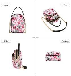 Chain Crossbody Bags for Women Fashion Lips Eyes Diamond Hearts Strawbery Arrows Quilted Shoulder Crossbody Handbags Travel C...