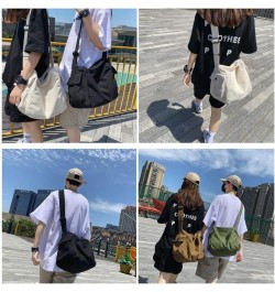 Vintage Canvas Crossbody Bags Hobo Bags Casual Travel Purse Shoulder Bags for Women Men Large Size Brown $11.76 Hobo Bags