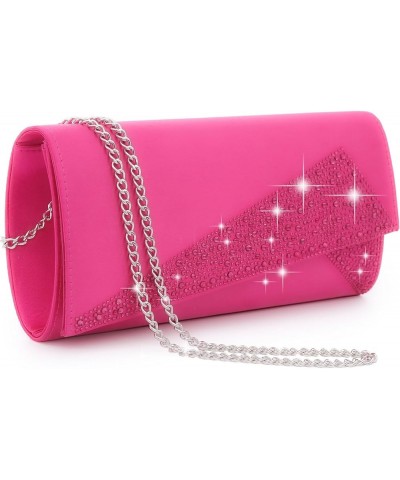 Women Rhinestone Evening Clutch Bags Formal Party Clutches Wedding Purses Cocktail Prom Clutches (Black) Hot Pink $24.19 Even...