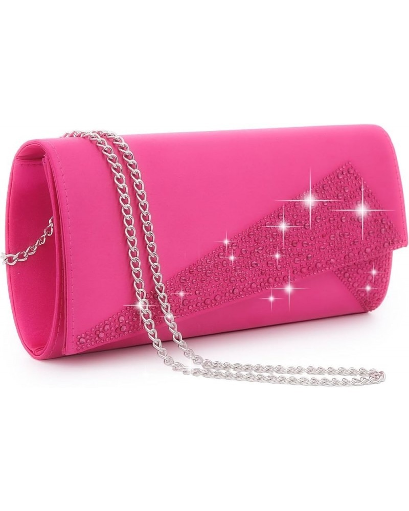 Women Rhinestone Evening Clutch Bags Formal Party Clutches Wedding Purses Cocktail Prom Clutches (Black) Hot Pink $24.19 Even...