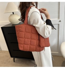 Women 2pcs Puffer Tote Bag Winter Shoulder Bag with Bag Zipper Hobo Bag Brown $11.01 Totes