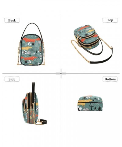 Small Crossbody Bags for Women Trendy Forest Animal Fox Travel Sling Bag Women's Crossbody Handbags Satchel Bags $10.92 Satchels