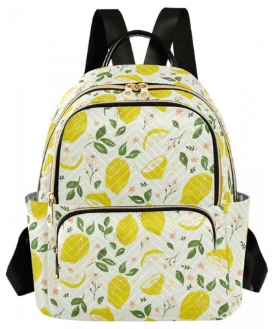 Yellow Lemon Slice and Leaves Backpack Purse for Women Lightweight Back Pack Casual Daypack Travel Shoulder Bag Bookbag - M M...