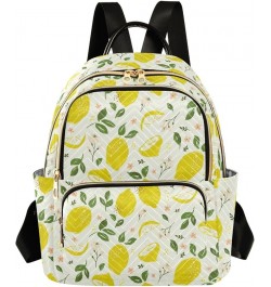 Yellow Lemon Slice and Leaves Backpack Purse for Women Lightweight Back Pack Casual Daypack Travel Shoulder Bag Bookbag - M M...