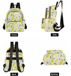 Yellow Lemon Slice and Leaves Backpack Purse for Women Lightweight Back Pack Casual Daypack Travel Shoulder Bag Bookbag - M M...