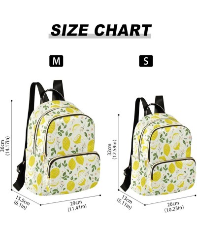 Yellow Lemon Slice and Leaves Backpack Purse for Women Lightweight Back Pack Casual Daypack Travel Shoulder Bag Bookbag - M M...