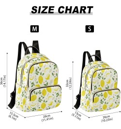 Yellow Lemon Slice and Leaves Backpack Purse for Women Lightweight Back Pack Casual Daypack Travel Shoulder Bag Bookbag - M M...