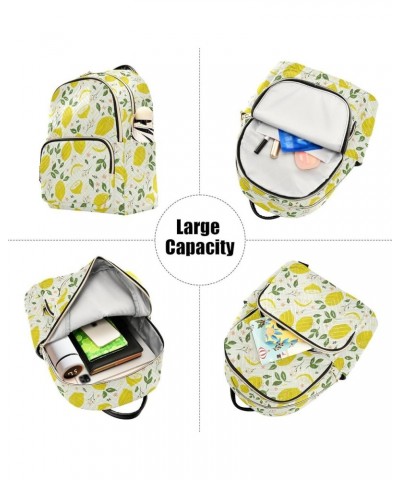 Yellow Lemon Slice and Leaves Backpack Purse for Women Lightweight Back Pack Casual Daypack Travel Shoulder Bag Bookbag - M M...