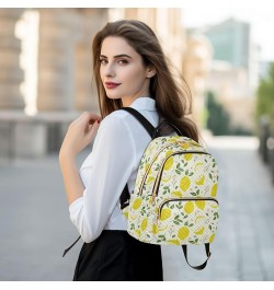 Yellow Lemon Slice and Leaves Backpack Purse for Women Lightweight Back Pack Casual Daypack Travel Shoulder Bag Bookbag - M M...