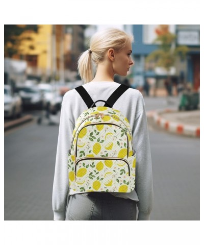 Yellow Lemon Slice and Leaves Backpack Purse for Women Lightweight Back Pack Casual Daypack Travel Shoulder Bag Bookbag - M M...