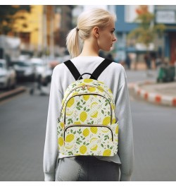 Yellow Lemon Slice and Leaves Backpack Purse for Women Lightweight Back Pack Casual Daypack Travel Shoulder Bag Bookbag - M M...