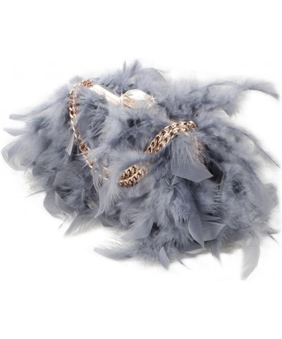 Elegant Women Natural Ostrich Feather Tote Bag Crystal Crossbody Bag Bride Shoulder Bag Evening Clutch Handbags Banquet Grey ...