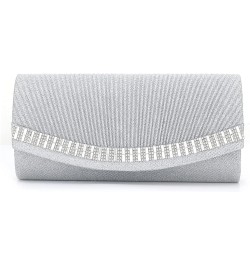 8811 Women's Purses Handbags Envelope Clutch Crossbody Bags Wedding Rhinestone Shoulder Evening Bag Silver $20.12 Evening Bags