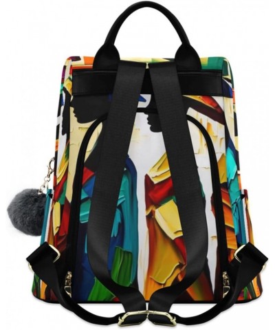 Abstract Women Painting Backpack for Women, Fashion Anti Theft Casual Daypack Shoulder Bag Purse for Travel Work 15 inches $2...