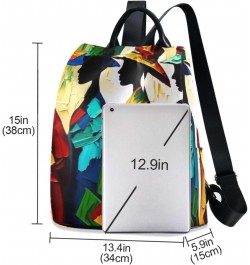 Abstract Women Painting Backpack for Women, Fashion Anti Theft Casual Daypack Shoulder Bag Purse for Travel Work 15 inches $2...