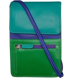 6827 Genuine Leather Crossbody Organizer with RFID Blocking Lining Cool Tropics $29.89 Crossbody Bags