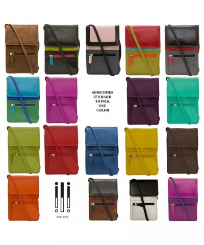 6827 Genuine Leather Crossbody Organizer with RFID Blocking Lining Cool Tropics $29.89 Crossbody Bags