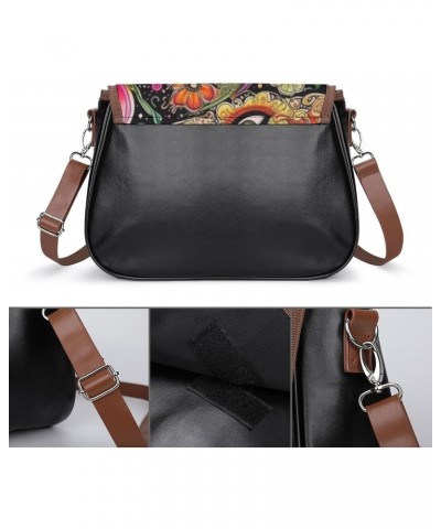 Mushroom Trippy Crossbody Shoulder Messenger Women Bag Pu Leather Office Work Business for Handbag Crossbody Bag $18.63 Shoul...