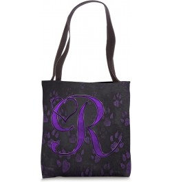 Paw Print Letter R Purple Pet Dog Cat Animal Heart Love Name Tote Bag $11.80 Totes