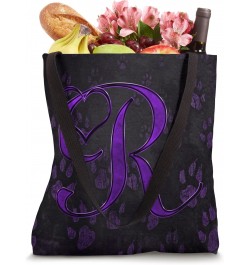 Paw Print Letter R Purple Pet Dog Cat Animal Heart Love Name Tote Bag $11.80 Totes