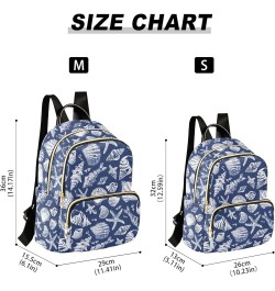 Navy Sea Shell Fashion Backpack Purse for Women, Casual Daypacks, Ladies Gift for Traveling Hiking Multicolor Medium $13.33 B...