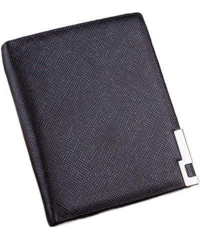 Men's Cross Pattern Wallet Fashion Iron Sheet Short Wallet Card Holder (Color : Vertical Khaki) Vertical Off-white $19.47 Wal...