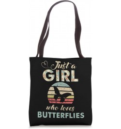 Just A Girl Who Loves Butterflies Retro Vintage Butterfly Tote Bag $11.23 Totes