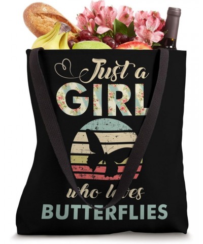 Just A Girl Who Loves Butterflies Retro Vintage Butterfly Tote Bag $11.23 Totes