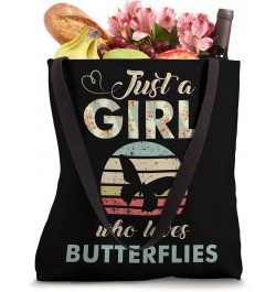 Just A Girl Who Loves Butterflies Retro Vintage Butterfly Tote Bag $11.23 Totes