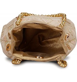 Indian Ethnic Designer Embroidered Silk Potli Bag Batwa Pearls Handle Purse Beige Multi Potli $9.45 Wristlets