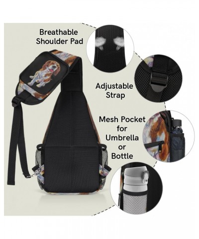 Beagle Dog Sling Bag Adjustable Sling Backpack Crossbody Shoulder Backpack Anti-theft Rope Chest Shoulder Daypack for Travel ...