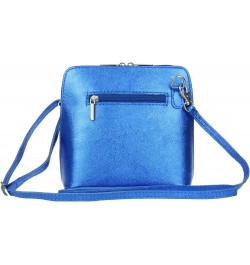 Womens Metallic Genuine Leather Cross Body Shoulder Bag Royal Blue $40.48 Shoulder Bags