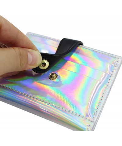 Women Bifold Leather Small Wallet Shiny Holographic Zipper Card Holder Coin Change Wallet Clutch Purse Silver $9.87 Wallets