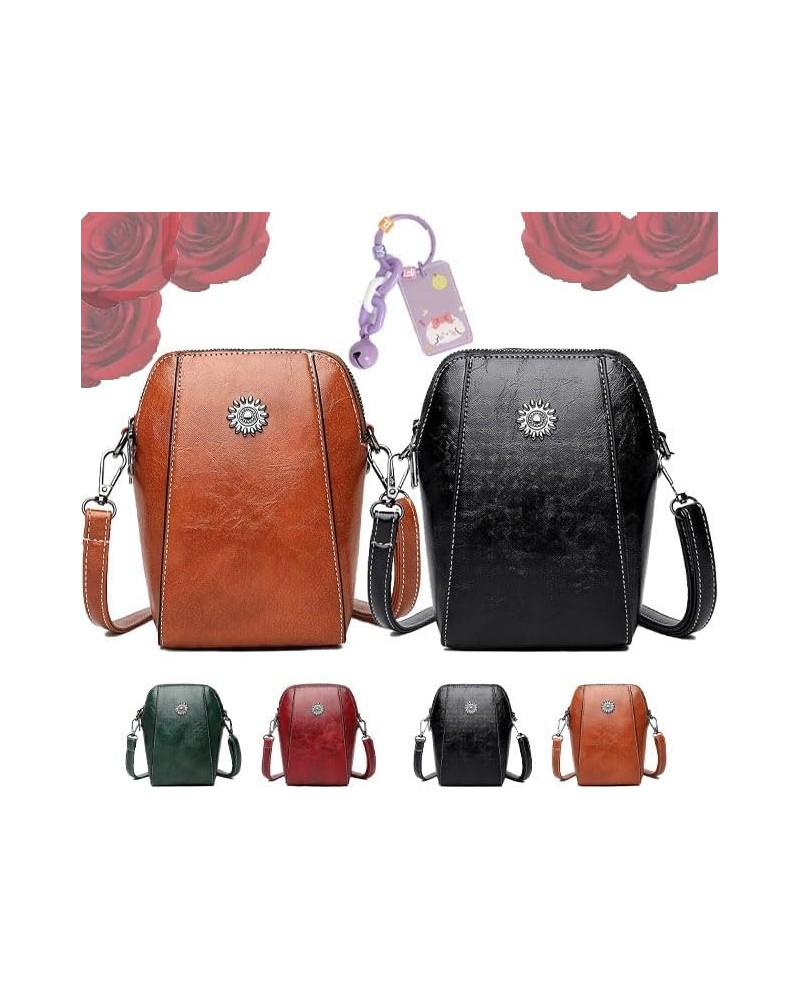 All-match Vertical Cellphone Bag, Crossbody Leather Shoulder Bags and Clutches, Cell Phone Crossbody Bags Purse for Women 2pc...