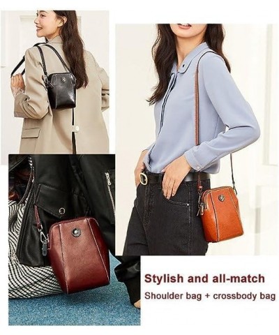 All-match Vertical Cellphone Bag, Crossbody Leather Shoulder Bags and Clutches, Cell Phone Crossbody Bags Purse for Women 2pc...