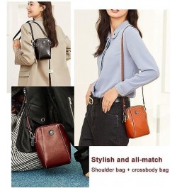 All-match Vertical Cellphone Bag, Crossbody Leather Shoulder Bags and Clutches, Cell Phone Crossbody Bags Purse for Women 2pc...