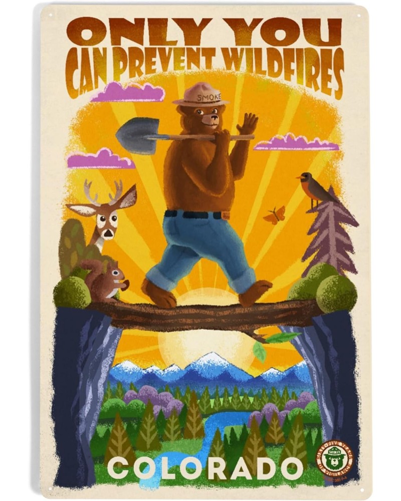 12x18 Inch Metal Sign, Colorado, Smokey Bear and Friends, Only You, Mid-Century Inspired, Officially Licensed $20.25 Totes