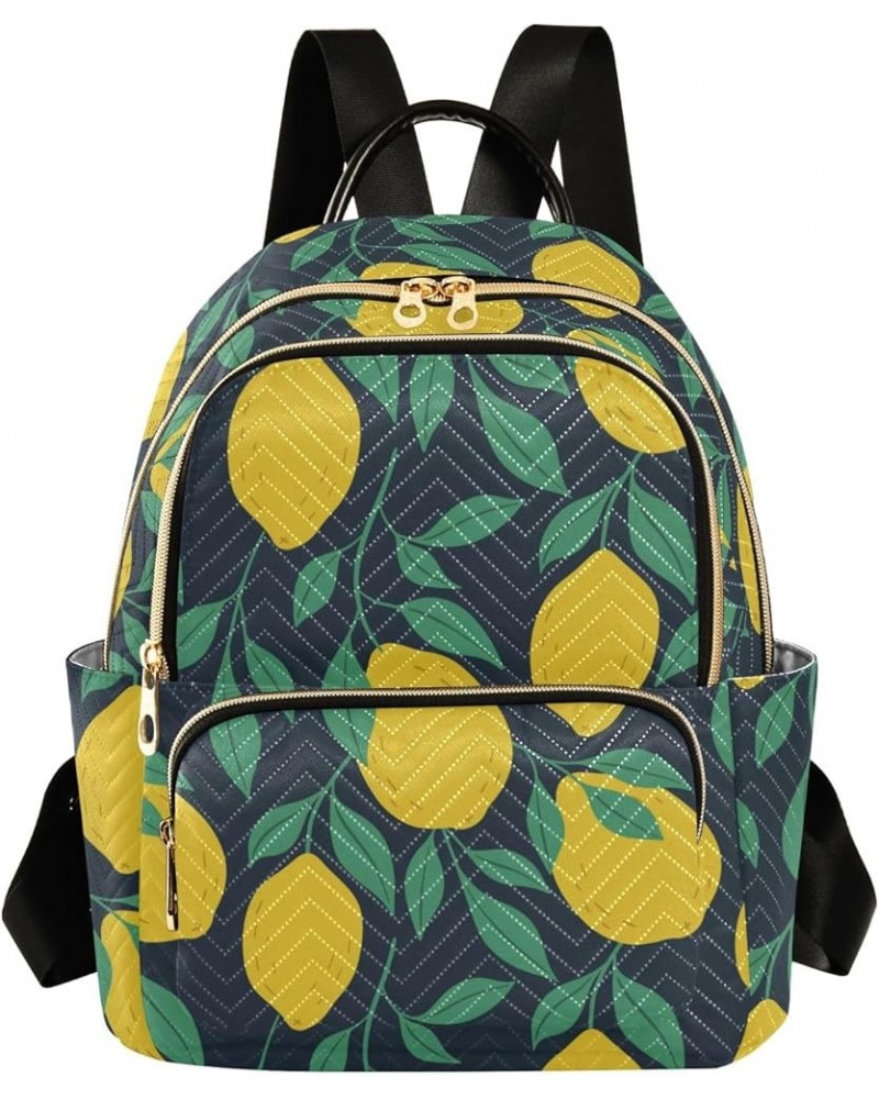 Mini Backpack Purse for Women Lightweight Girls Small Size Lemons Green Leaf School Teens College Traveling Medium $13.53 Bac...