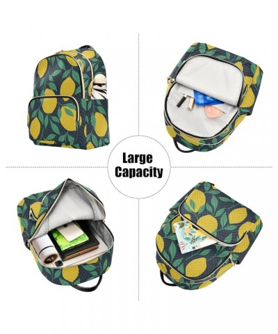 Mini Backpack Purse for Women Lightweight Girls Small Size Lemons Green Leaf School Teens College Traveling Medium $13.53 Bac...