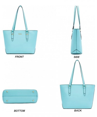 Purses for Women Faux Leather Medium Large Tote Satchel Shoulder Purse Handbag Wallet set Aiceblue $20.64 Totes