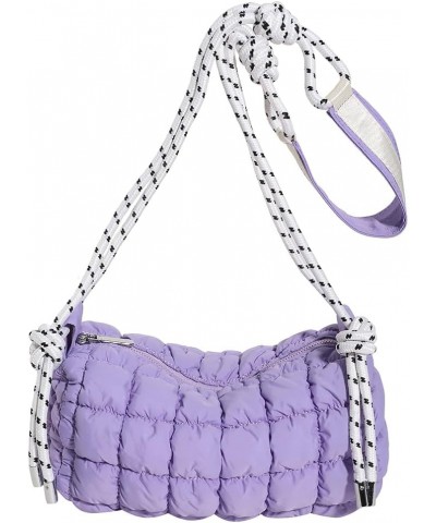 Women Quilted Tote Bag Lar ity Crossbody Bag Puffer Tote Bag Y2k Hobo Bag Shop Bag Purple $11.12 Totes