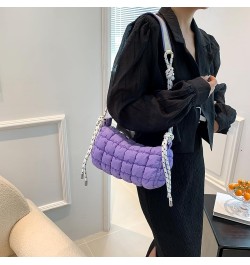 Women Quilted Tote Bag Lar ity Crossbody Bag Puffer Tote Bag Y2k Hobo Bag Shop Bag Purple $11.12 Totes