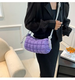 Women Quilted Tote Bag Lar ity Crossbody Bag Puffer Tote Bag Y2k Hobo Bag Shop Bag Purple $11.12 Totes