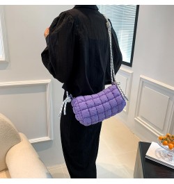 Women Quilted Tote Bag Lar ity Crossbody Bag Puffer Tote Bag Y2k Hobo Bag Shop Bag Purple $11.12 Totes