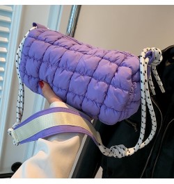 Women Quilted Tote Bag Lar ity Crossbody Bag Puffer Tote Bag Y2k Hobo Bag Shop Bag Purple $11.12 Totes