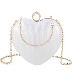 Mily Heart Shape Clutch Bag Messenger Shoulder Handbag Tote Evening Bag Purse 7650+white $16.23 Evening Bags